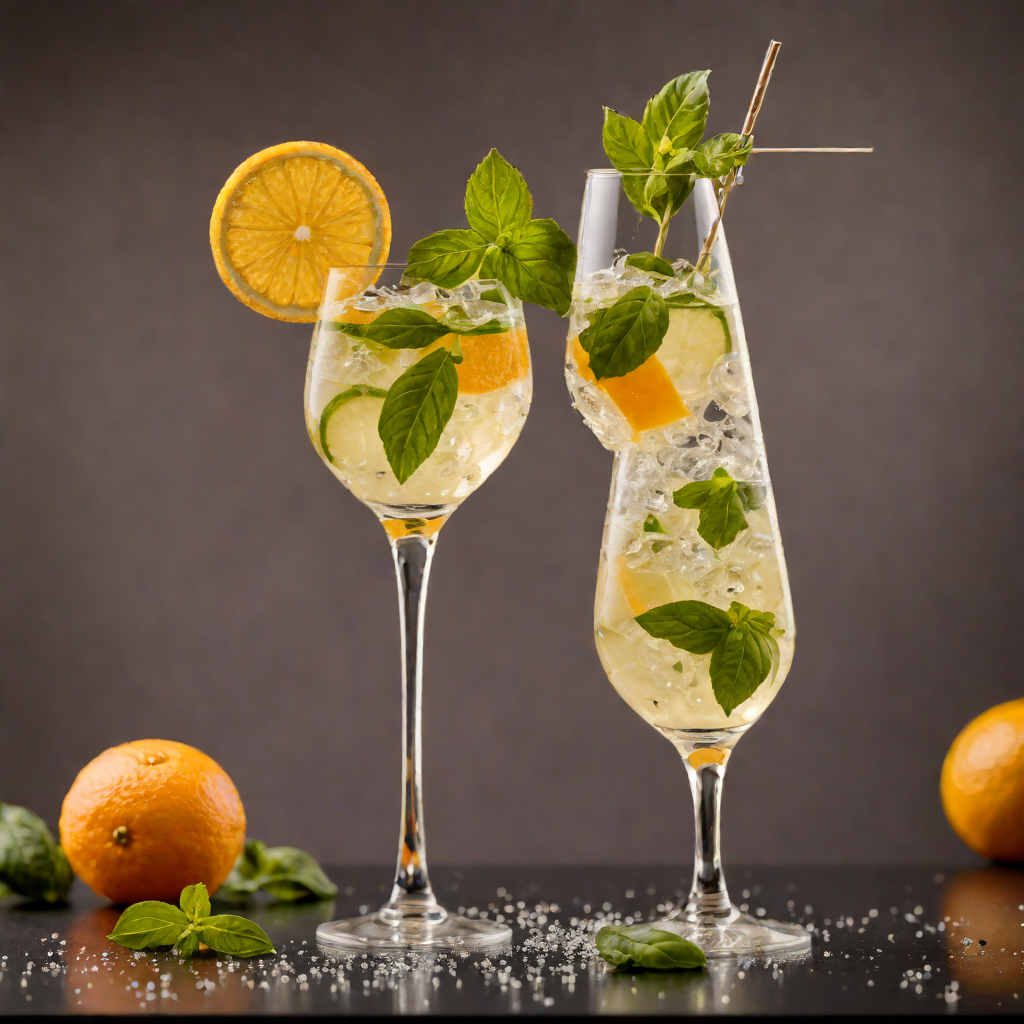 Citrus-Basil Shaken Sparkler
