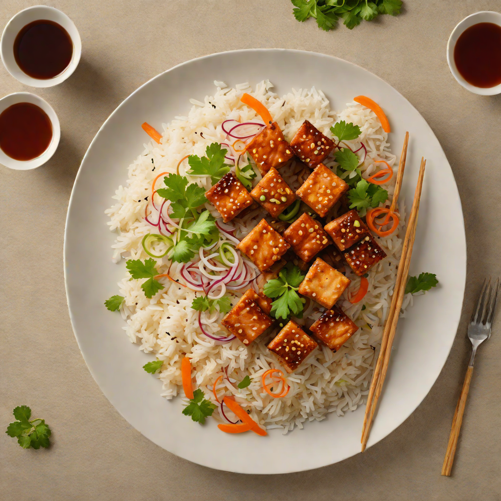 Vietnamese-Inspired Caramelized Tofu with Jasmine Rice and Pickled Vegetables