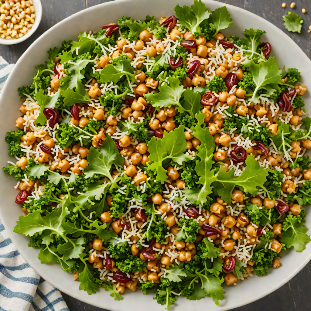 Fiber-Rich Quinoa Salad with Roasted Chickpeas and Kale