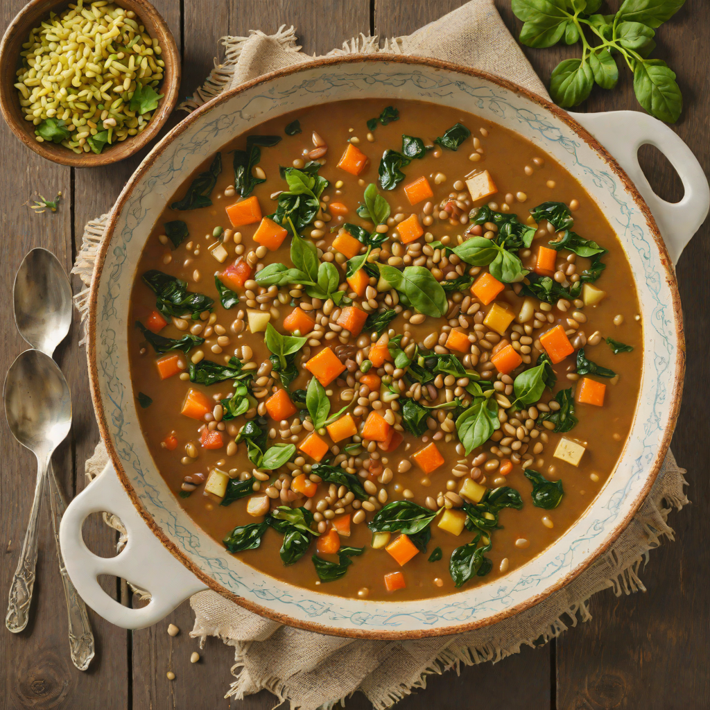 Low-Sodium Lentil and Vegetable Stew with Spinach
