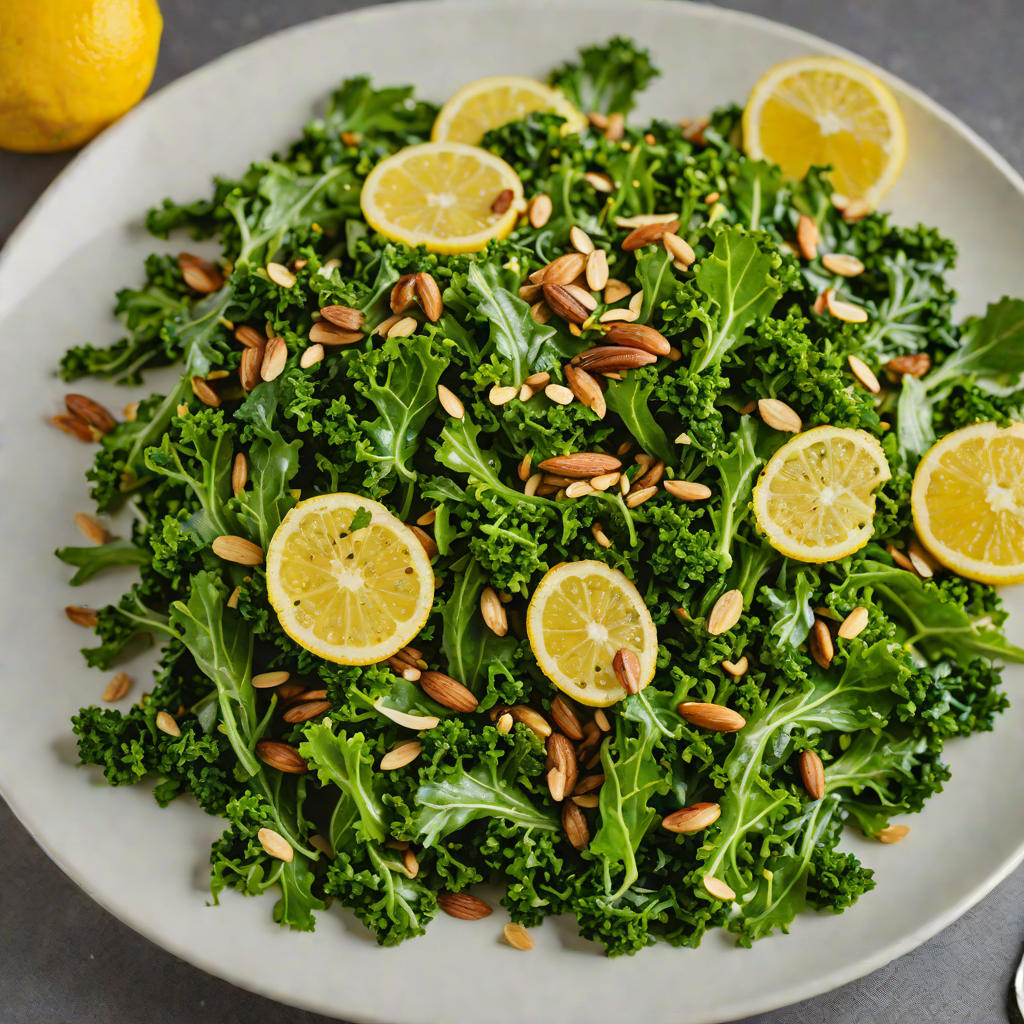Lemon Garlic Sautéed Kale with Toasted Almonds
