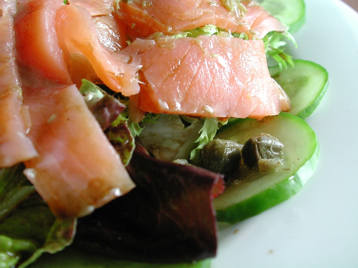 Smoked Salmon & Chia Seed Salad with Lemon-Dill Dressing