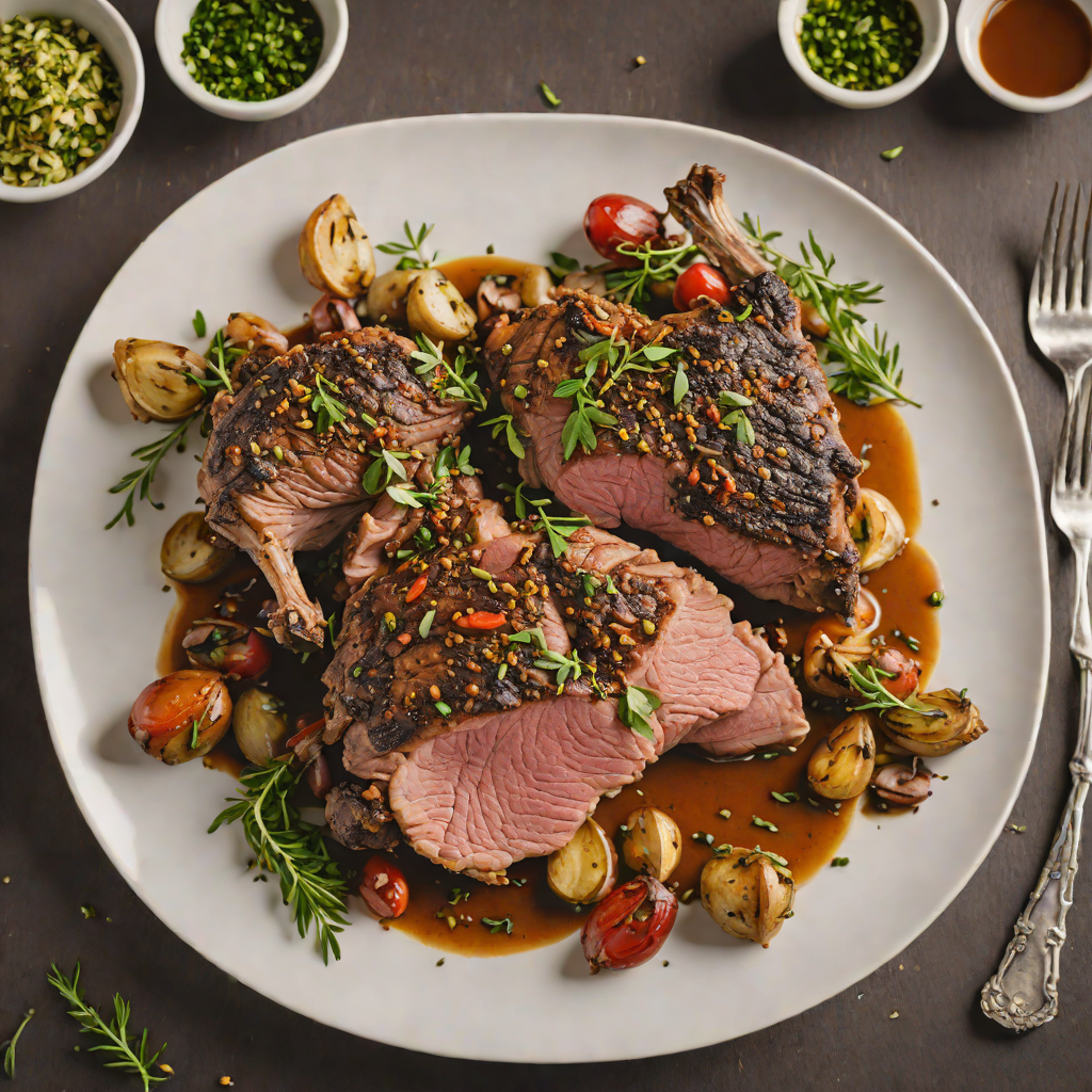 Slow-Roasted Mediterranean Lamb Shoulder with Herb Garlic Rub