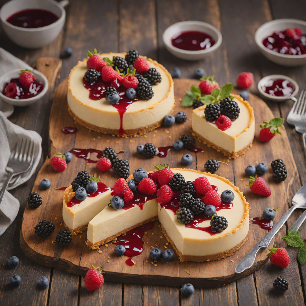 No-Bake Vanilla Cheesecake with Mixed Berry Compote