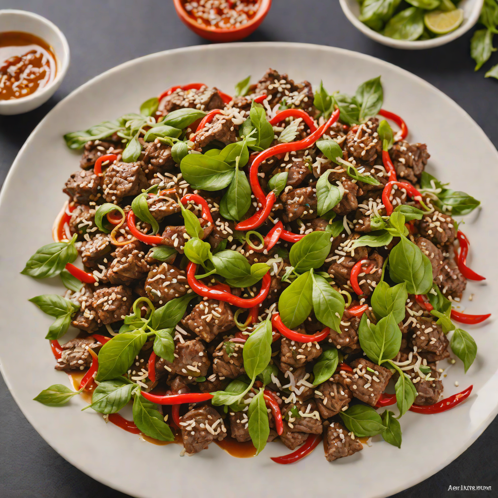 Sautéed Thai Basil Beef with Garlic and Chilies