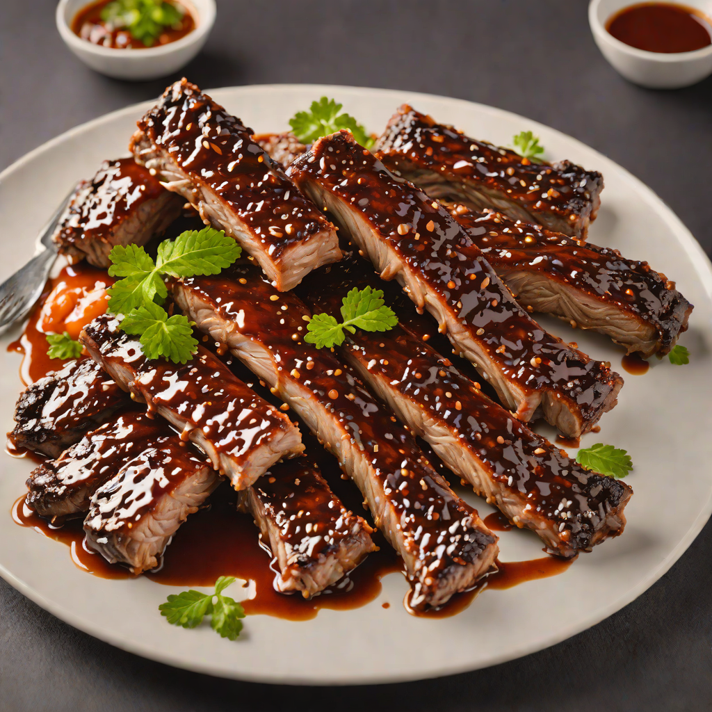 Slow-Roasted Hickory Smoked Pork Ribs with Tangy BBQ Glaze