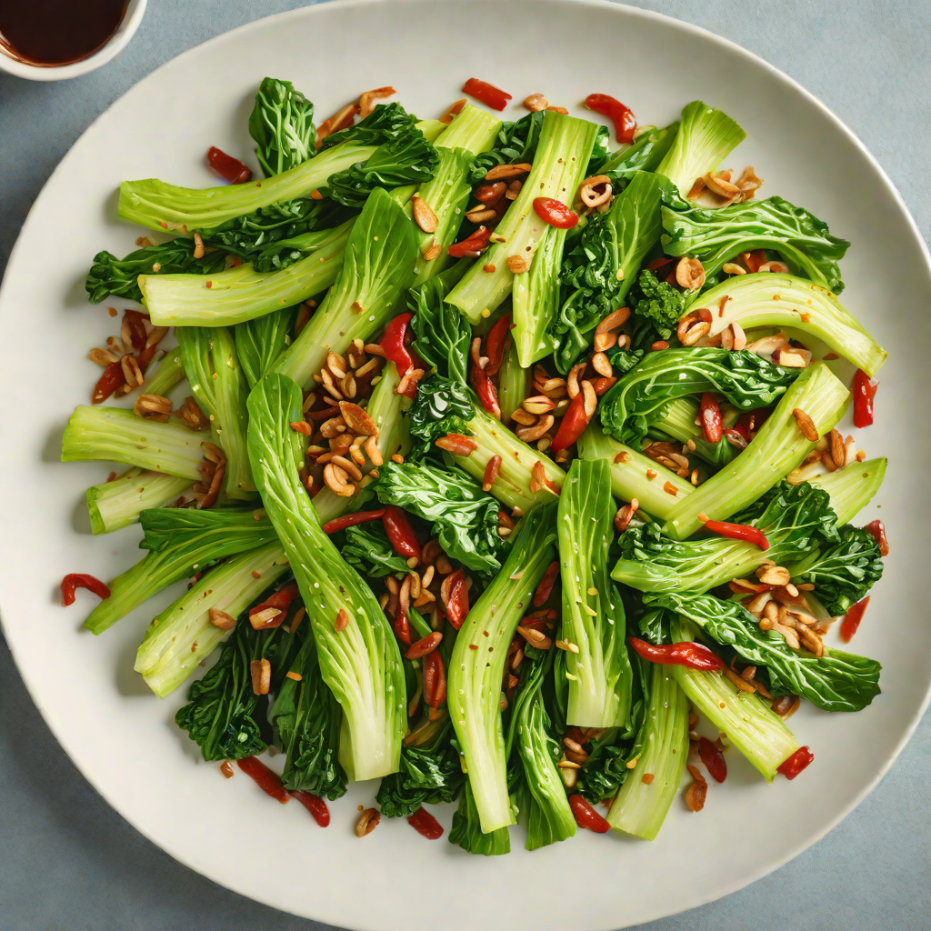 Garlic and Chili Stir-Fried Bok Choy with Ginger