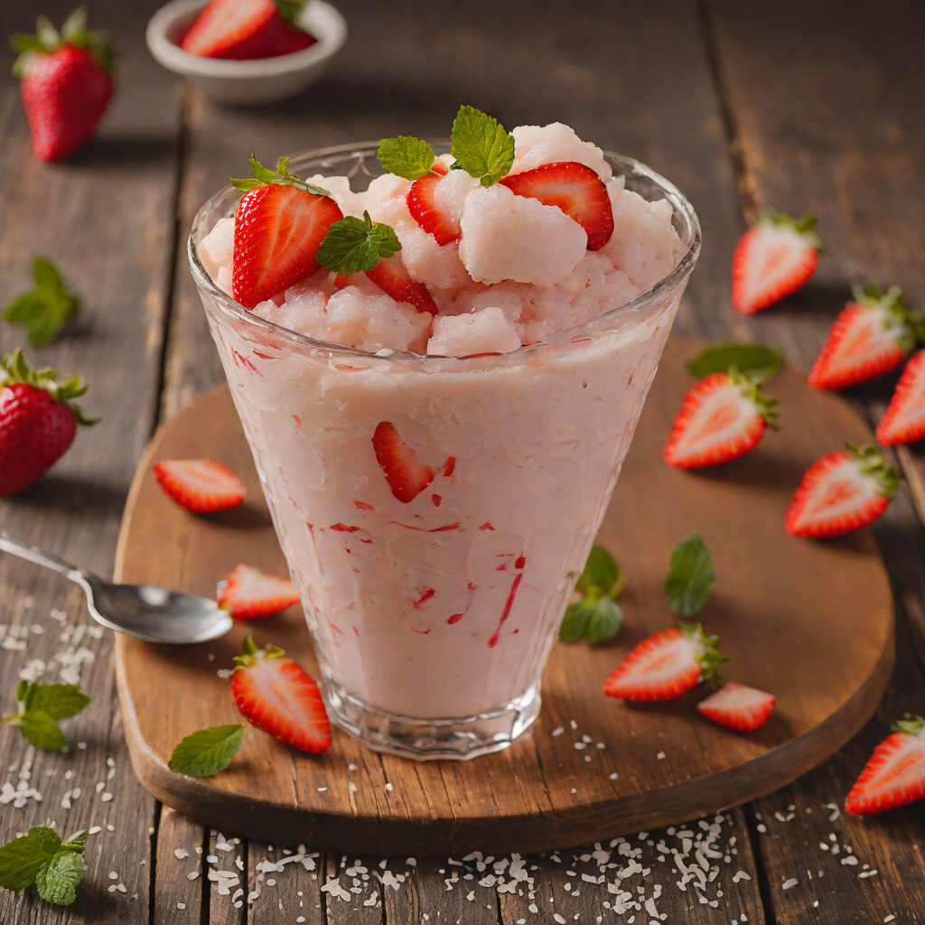 Philadelphia-Style Water Ice with Fresh Strawberry Swirl
