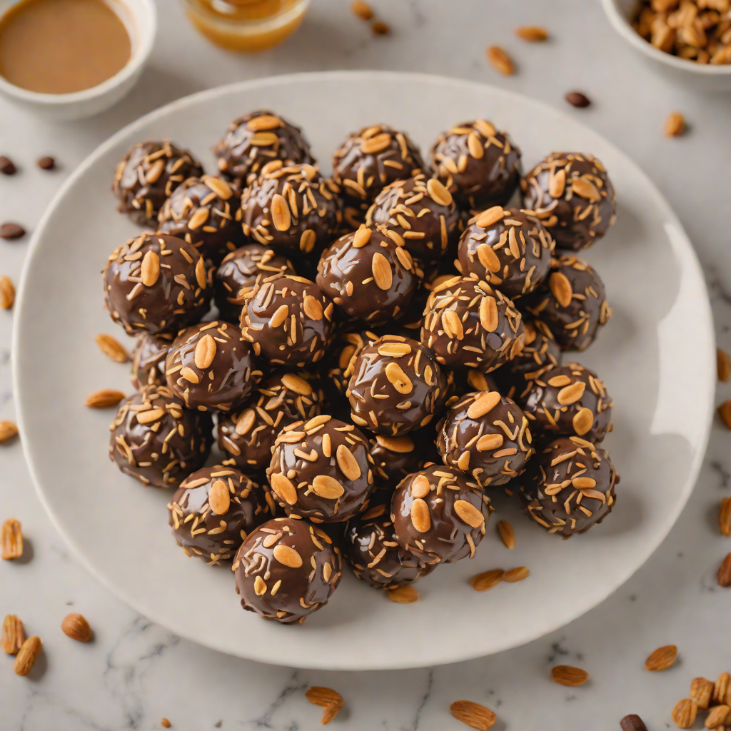 No-Bake Chocolate Oat Energy Bites with Honey and Peanut Butter