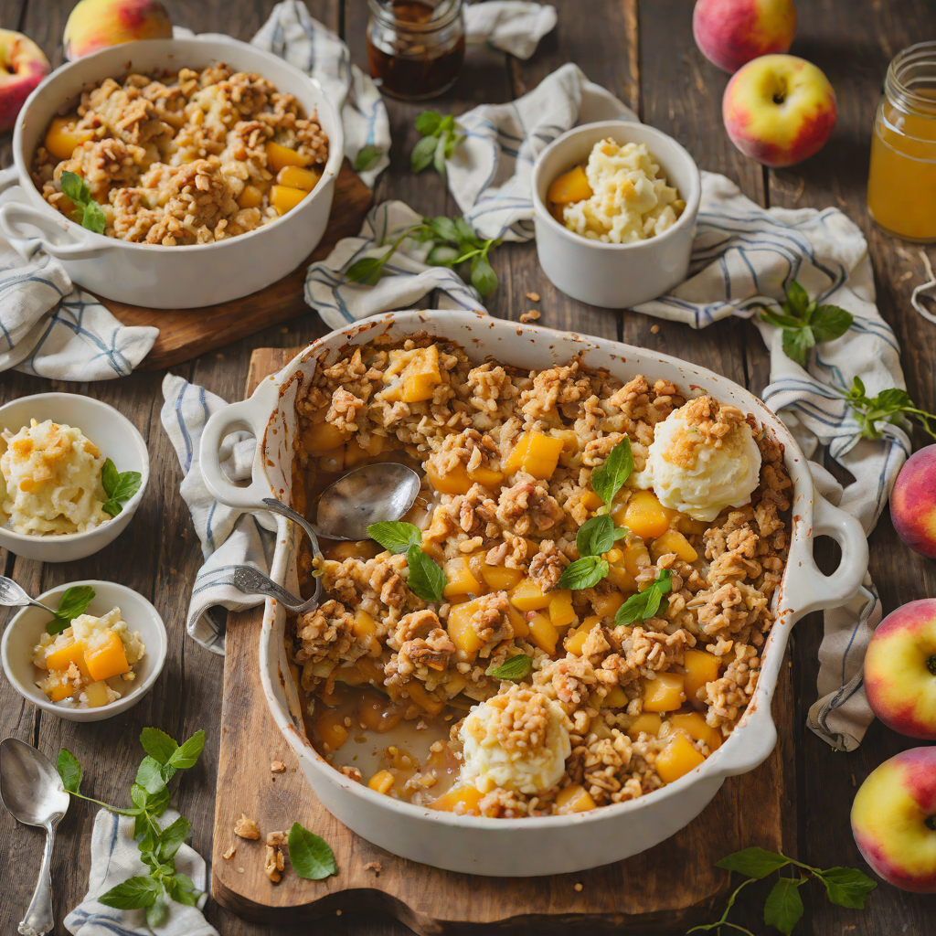 Spiced Southern Peach Cobbler with Buttery Biscuit Topping