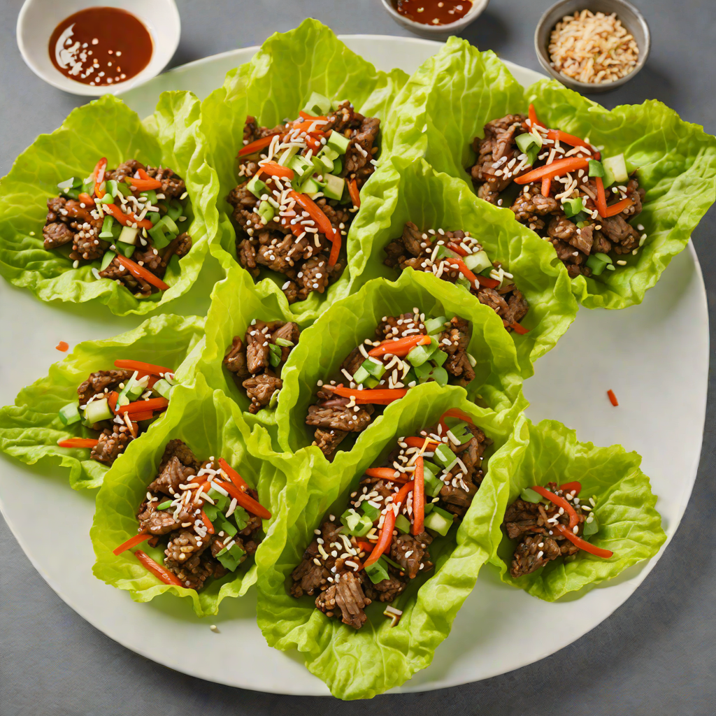 Spicy Korean-Inspired Beef Lettuce Wraps with Sesame