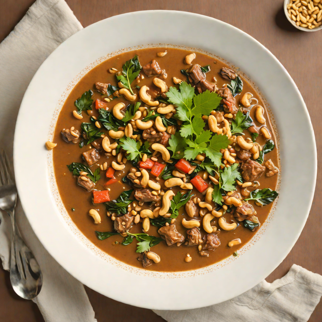 Spiced Ndolé Stew with Bitterleaf and Peanuts
