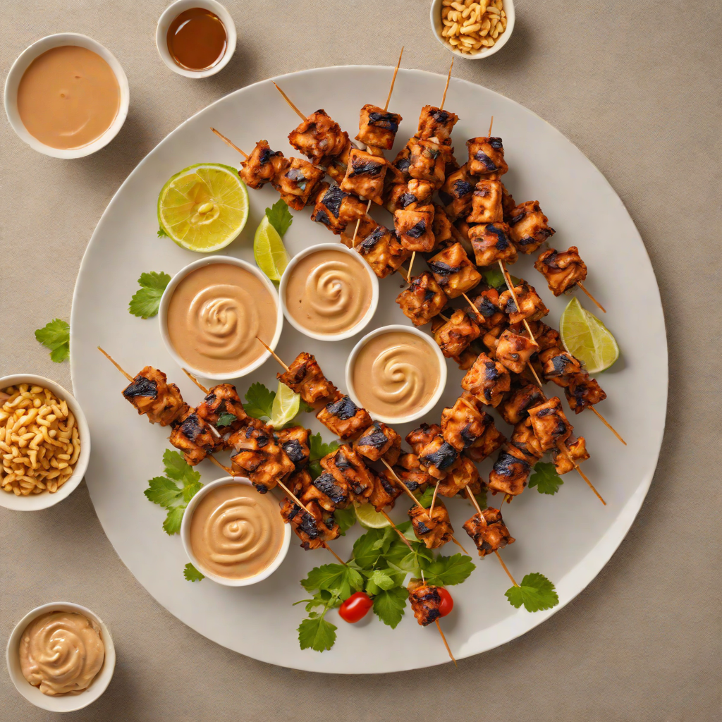 Grilled Suya-Spiced Chicken Skewers with Peanut Dip