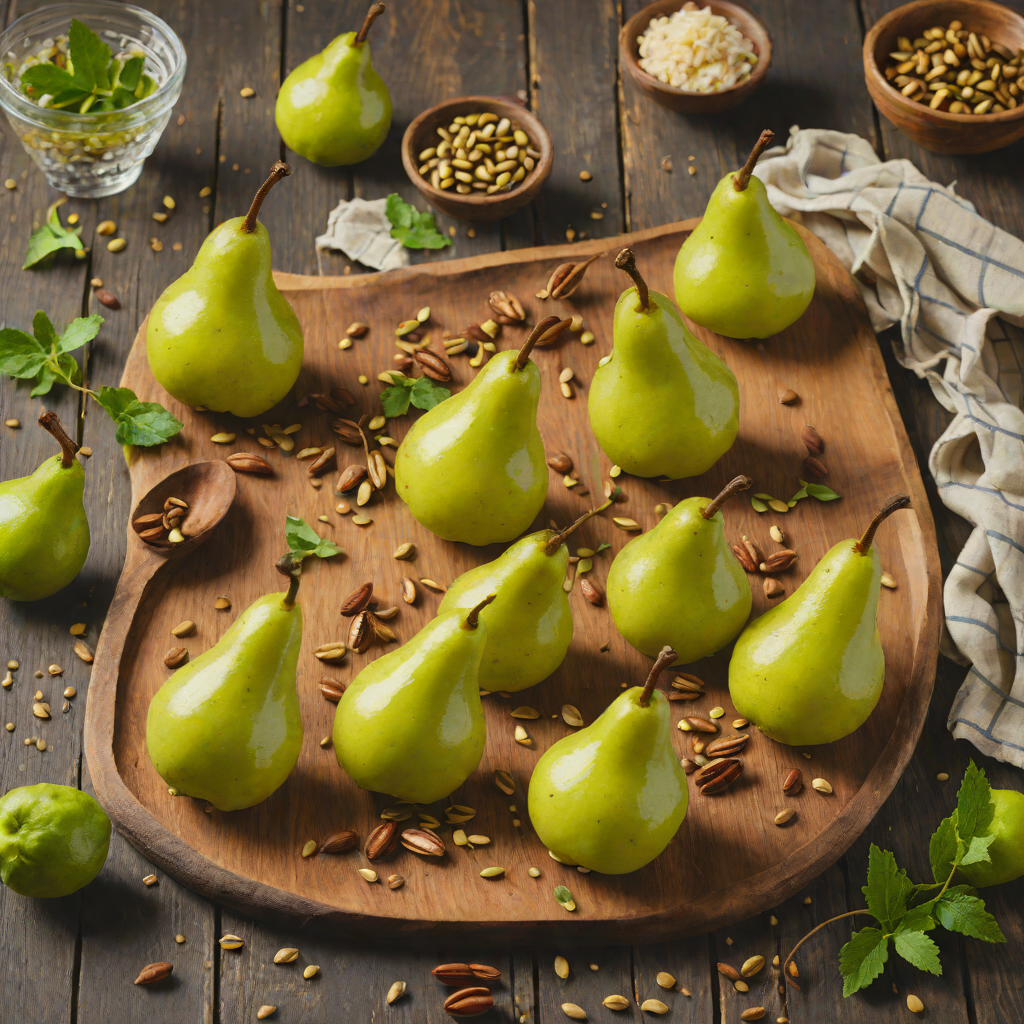 Honey-Rose Water Poached Pears with Pistachios