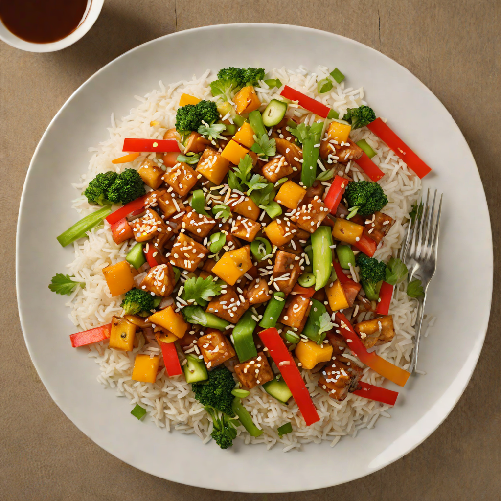 Vegetable Stir-Fry with Teriyaki Glaze and Jasmine Rice