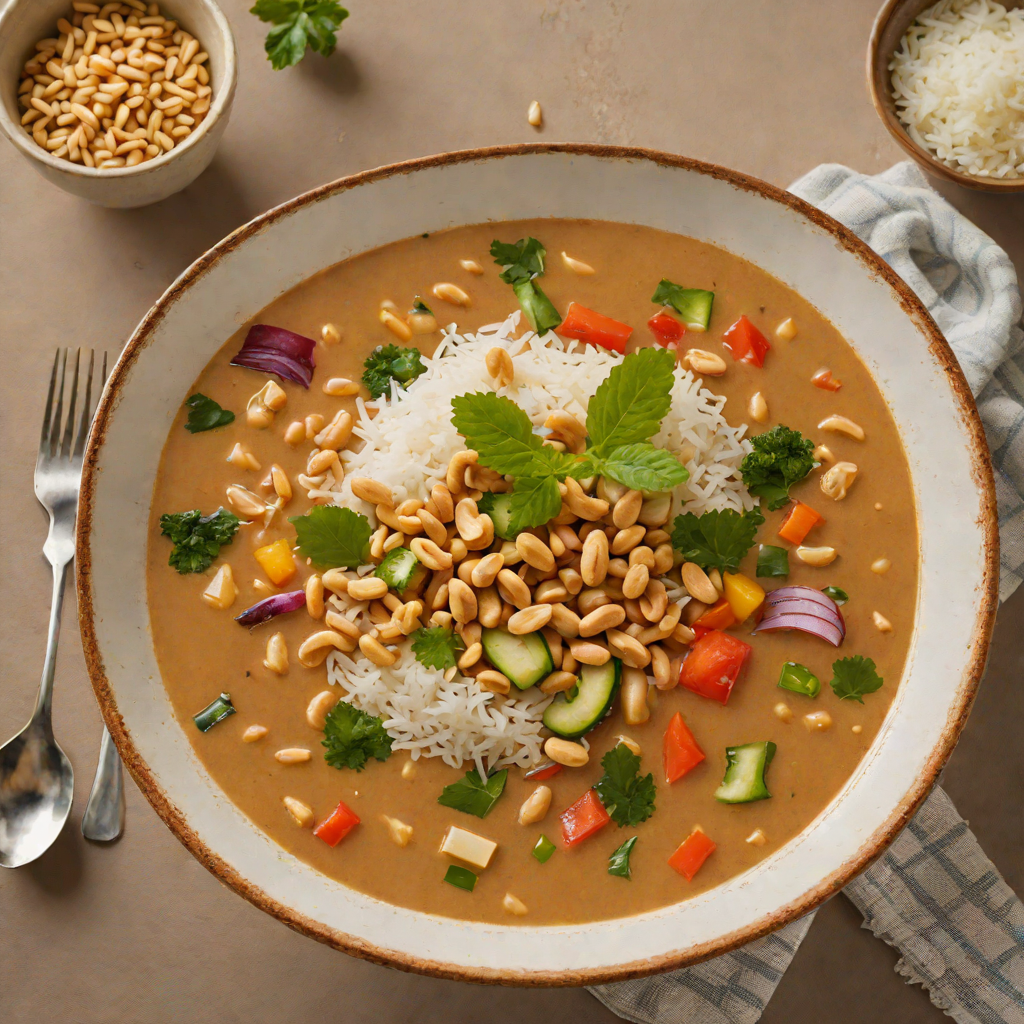 Peanut Sopa de Maní with Vegetables and Rice