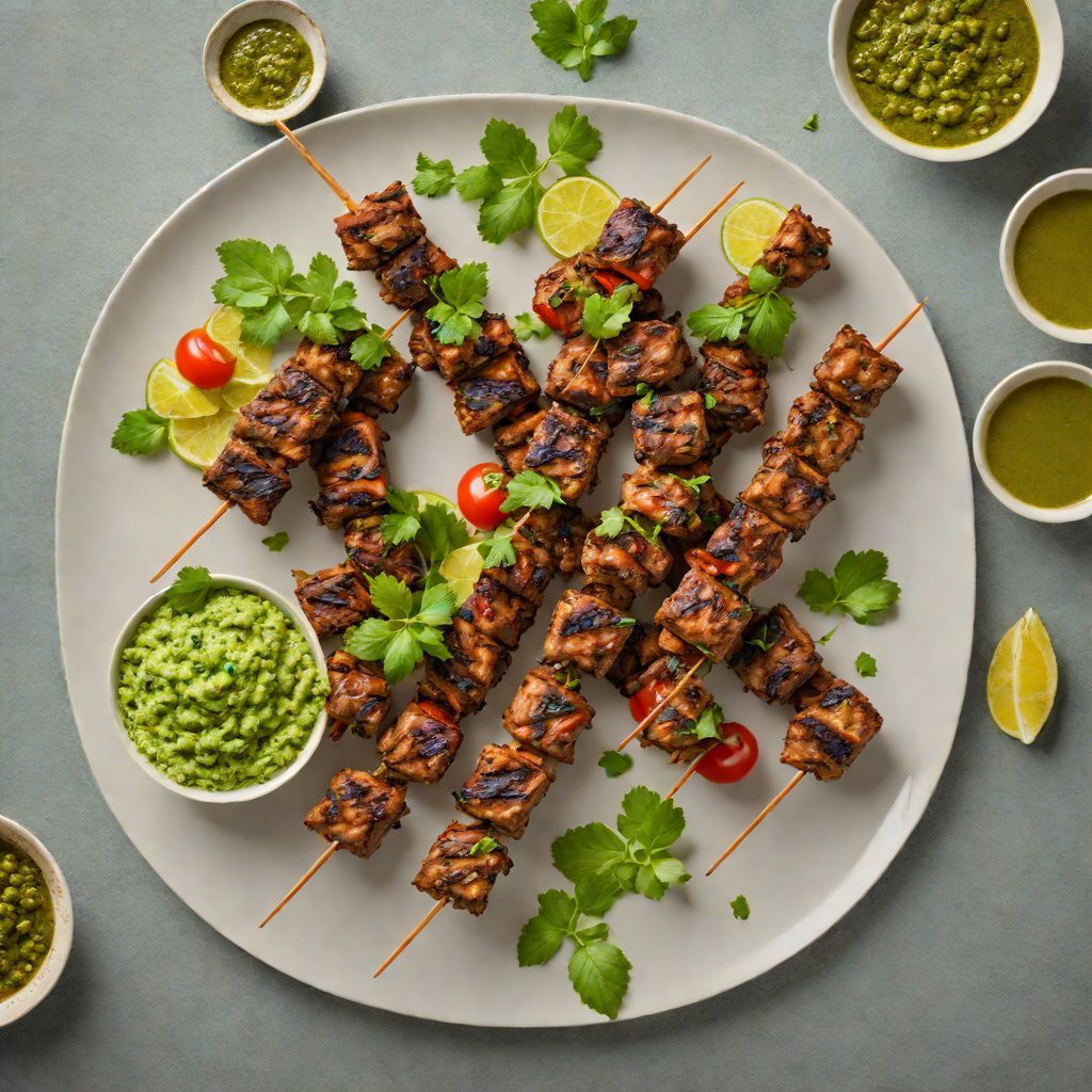 Spiced Lamb Sheekh Kebabs with Mint Cilantro Chutney