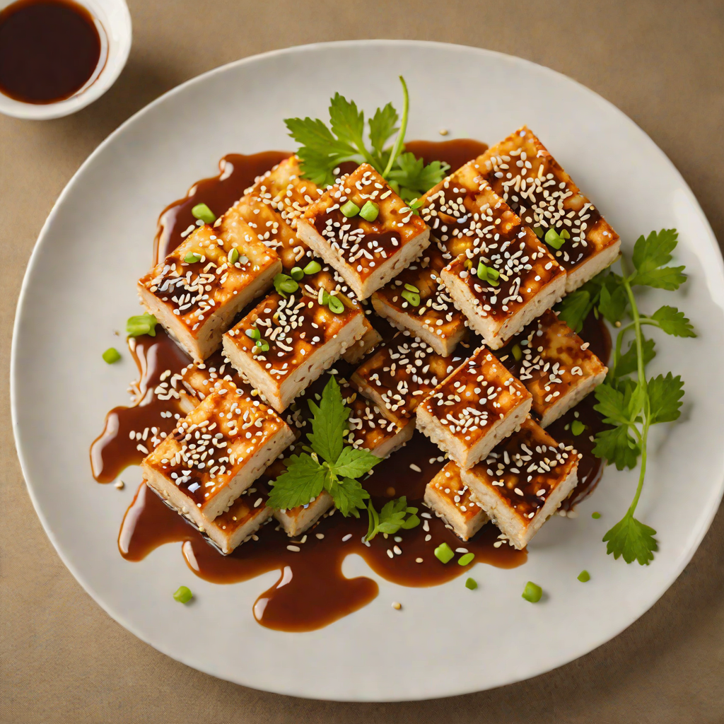 Pan-Fried Tofu with Spicy Miso Glaze and Sesame Seeds