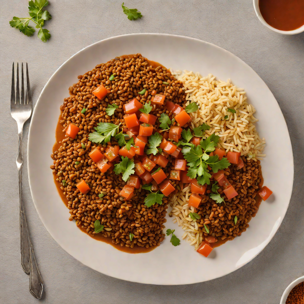 Sautéed Injera-Spiced Lentils with Berbere Tomato Sauce