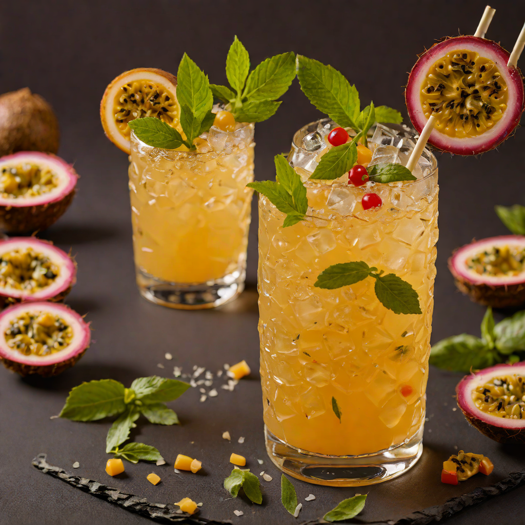 Tiki Tonic Cocktail with Passion Fruit and Ginger