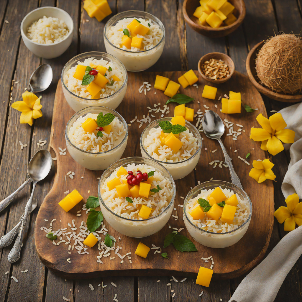 Tiki-style Coconut Mango Rice Pudding