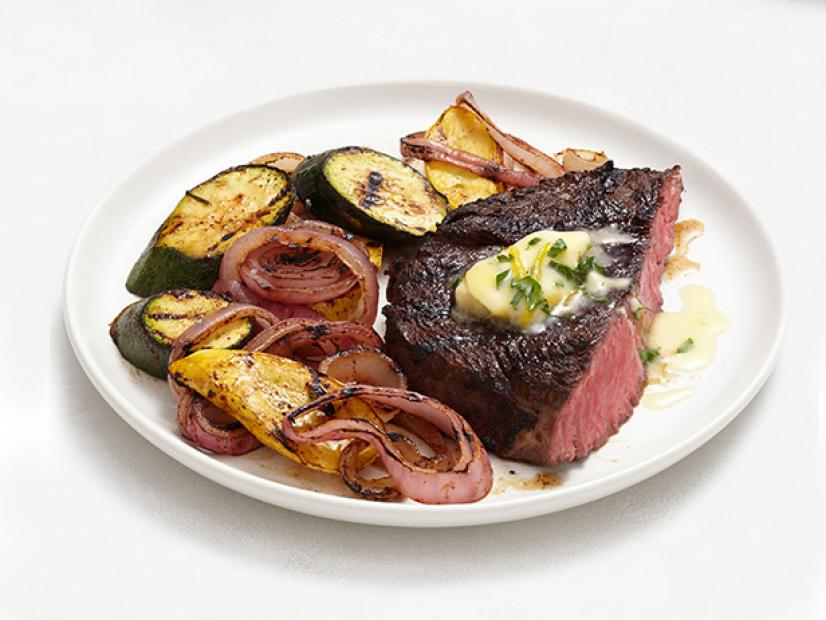 Grilled Authentic Steak with Herb Butter