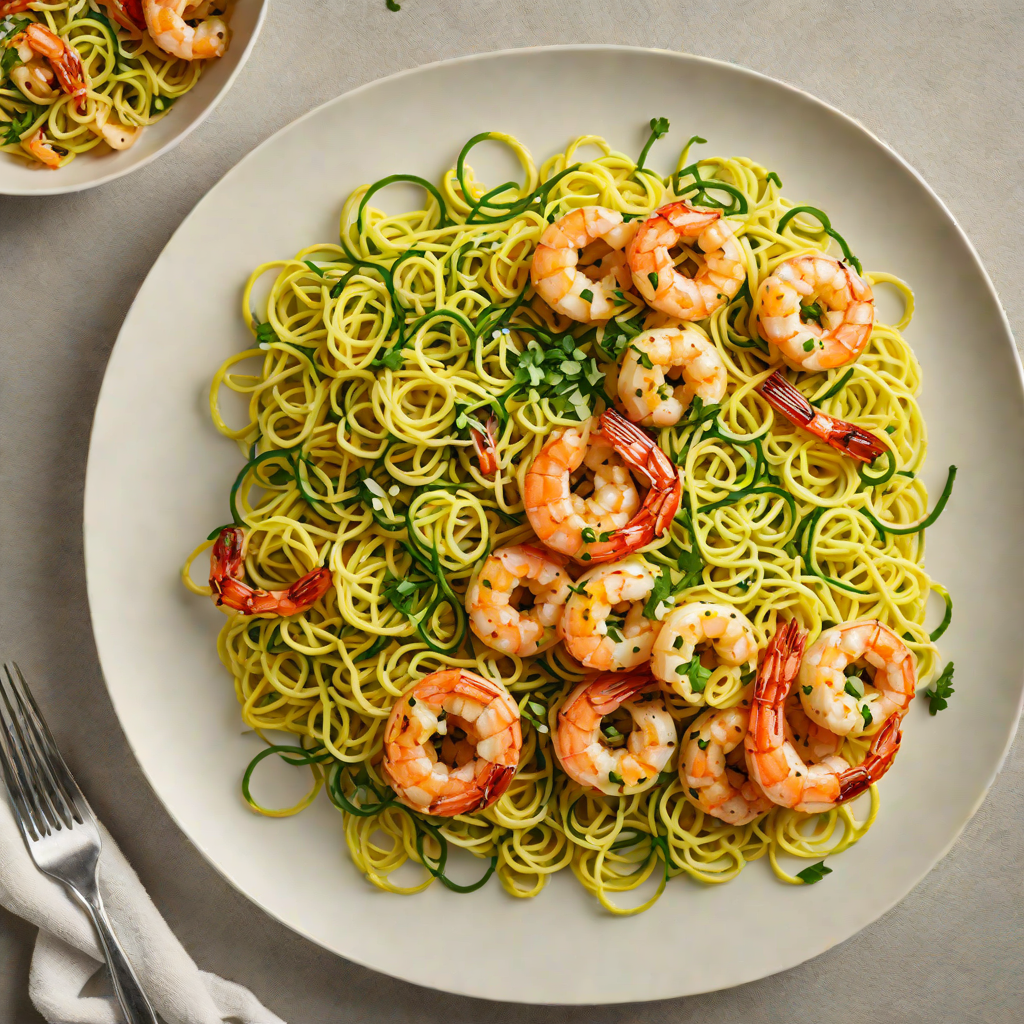 Sautéed Garlic Butter Shrimp with Lemon Zucchini Noodles