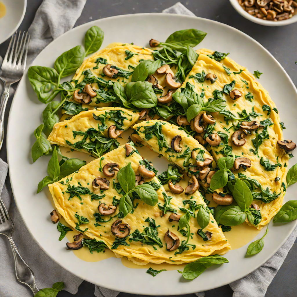 Nonstick Skillet Mushroom and Spinach Omelet