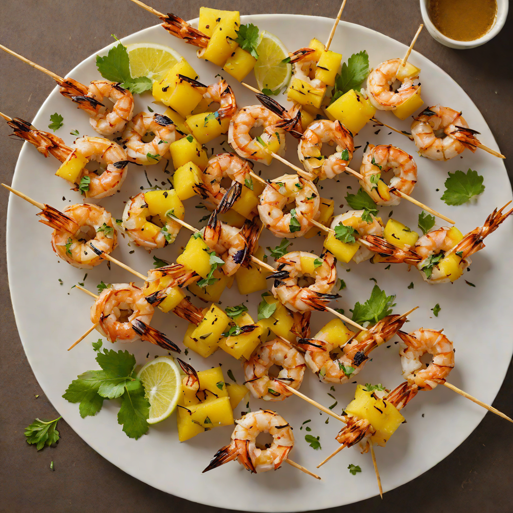 Black Rum and Pineapple Grilled Shrimp Skewers
