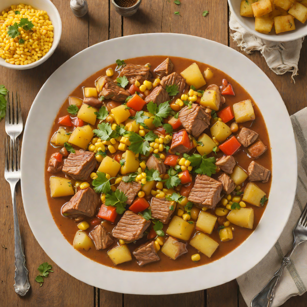 Slow-Cooked Bolivian Pork Stew with Potatoes and Corn