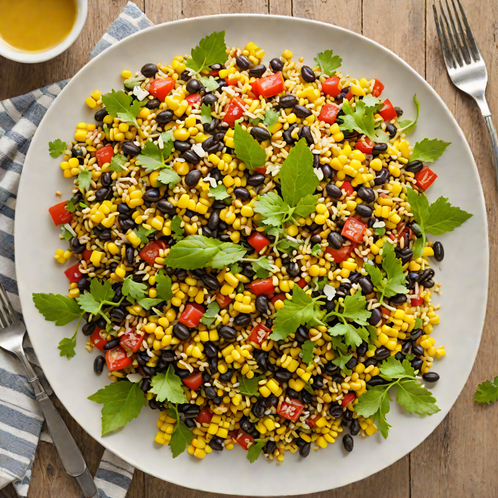 Grilled Quinoa and Black Bean Salad with Roasted Corn Dressing