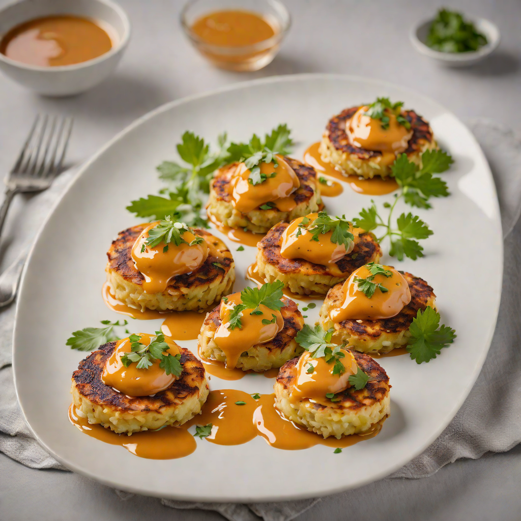 Pan-Fried Bolivian Potato Cakes with Spiced Aji Sauce