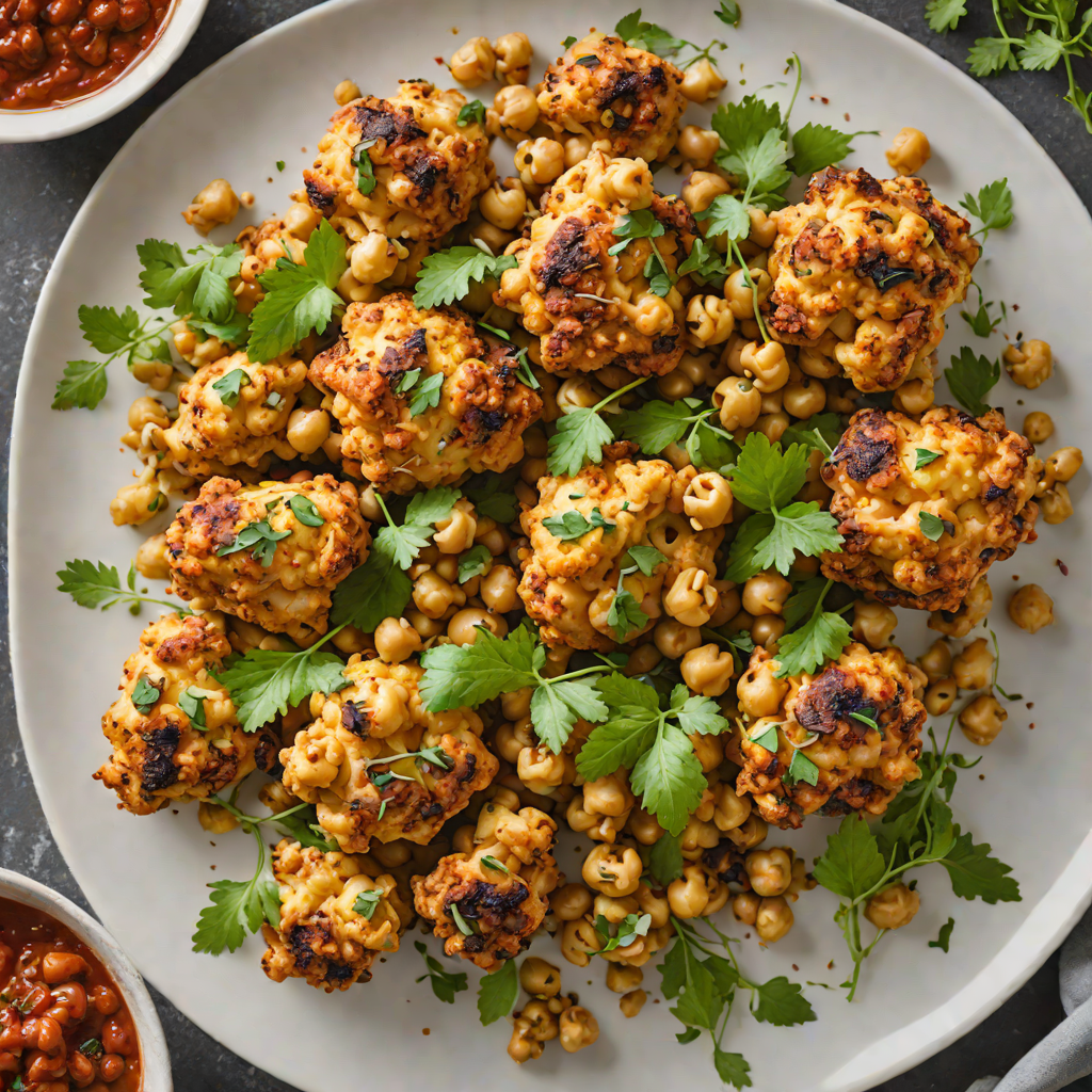 Mediterranean Harissa-Roasted Cauliflower with Chickpeas