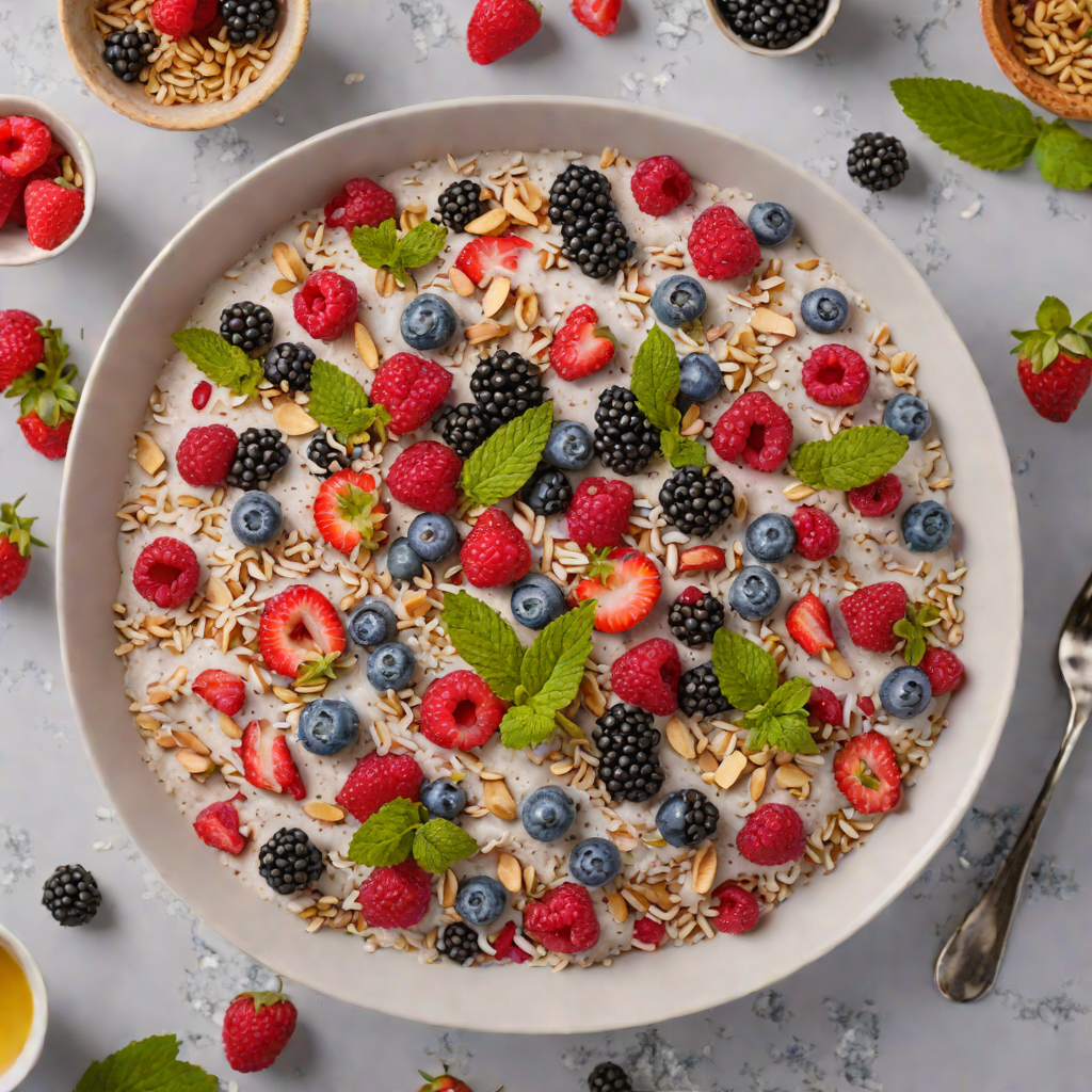 No-Bake Coconut Chia Pudding with Mixed Berries