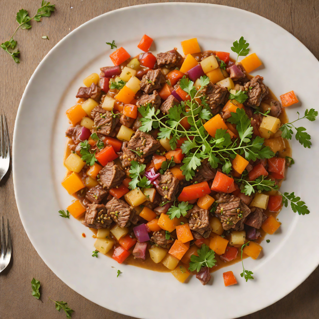 Bush-Spiced Lamb Ragout with Quandong and Root Vegetables