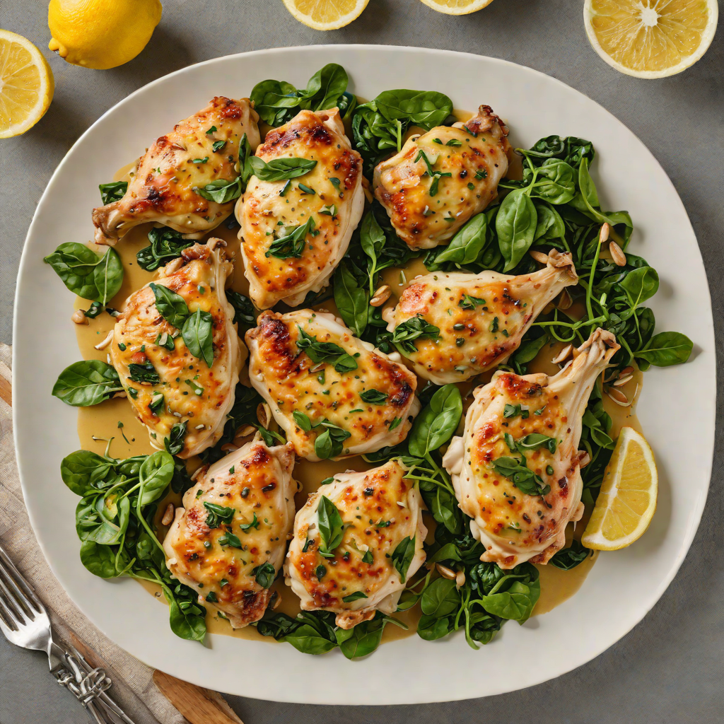 Stovetop Lemon-Garlic Chicken Thighs with Wilted Spinach