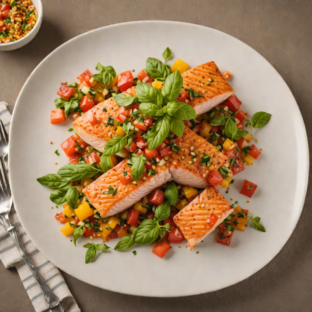 Pan-Seared Salmon with Summer Tomato and Basil Relish
