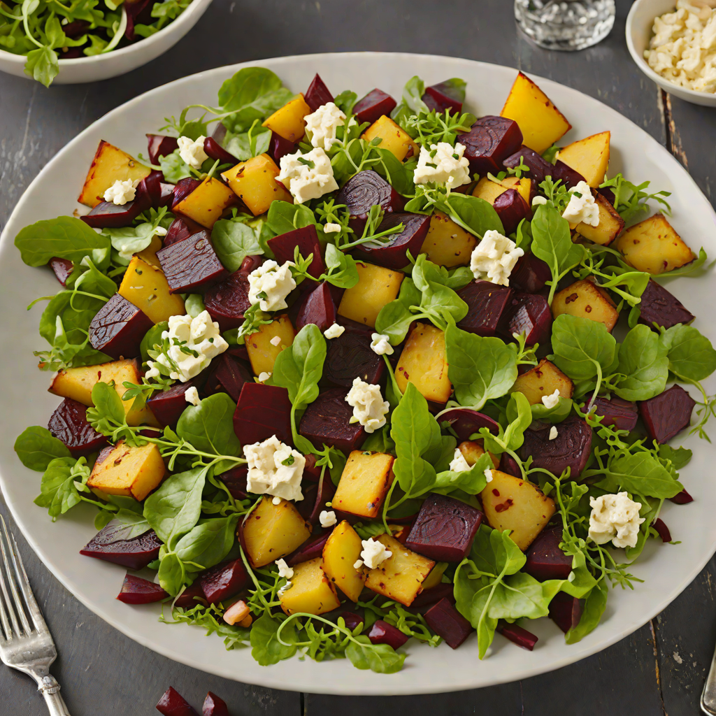 Rustic Roasted Beet and Goat Cheese Salad