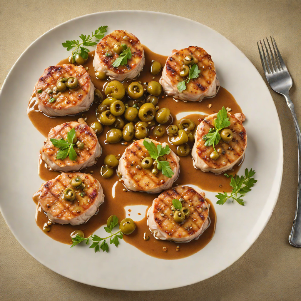 Pan-Seared Pork Medallions with Spanish Olive and Caper Sauce