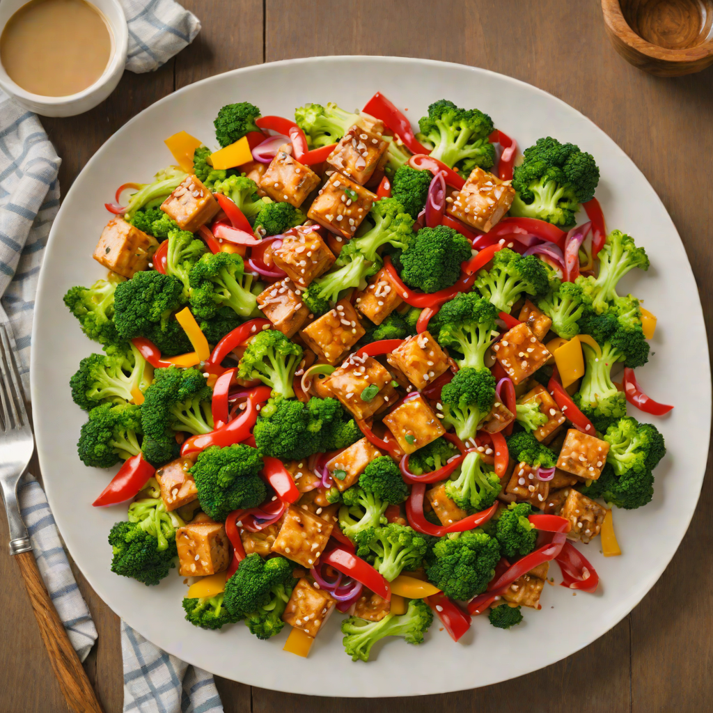 Ginger-Soy Glazed Tofu Stir Fry with Broccoli and Bell Pepper
