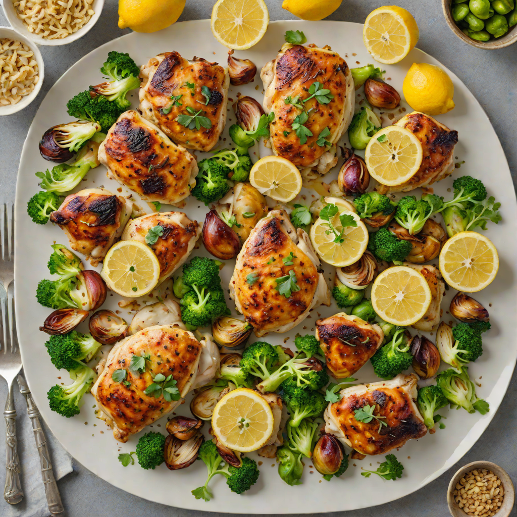 Sheet Pan Lemon-Garlic Chicken Thighs with Brussels Sprouts