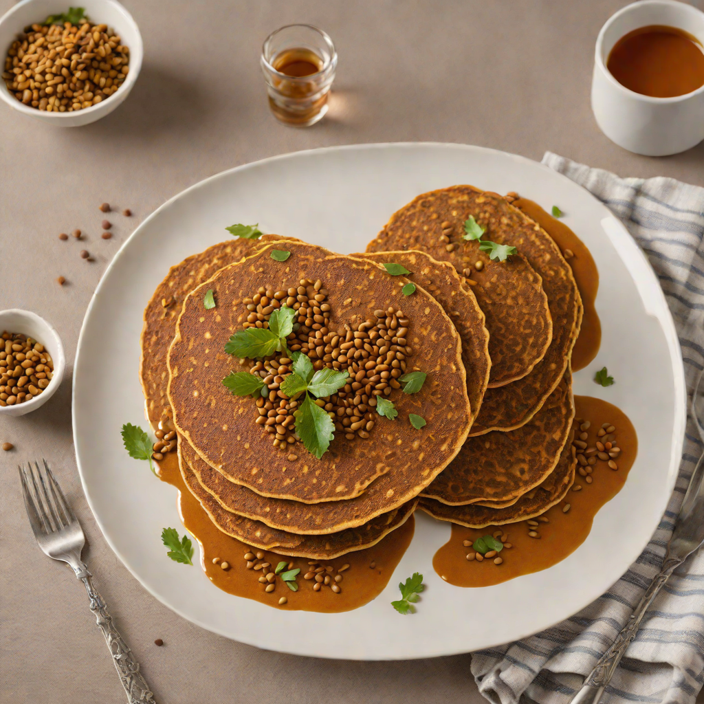 Injera-Style Teff Pancakes with Spiced Lentil Wot