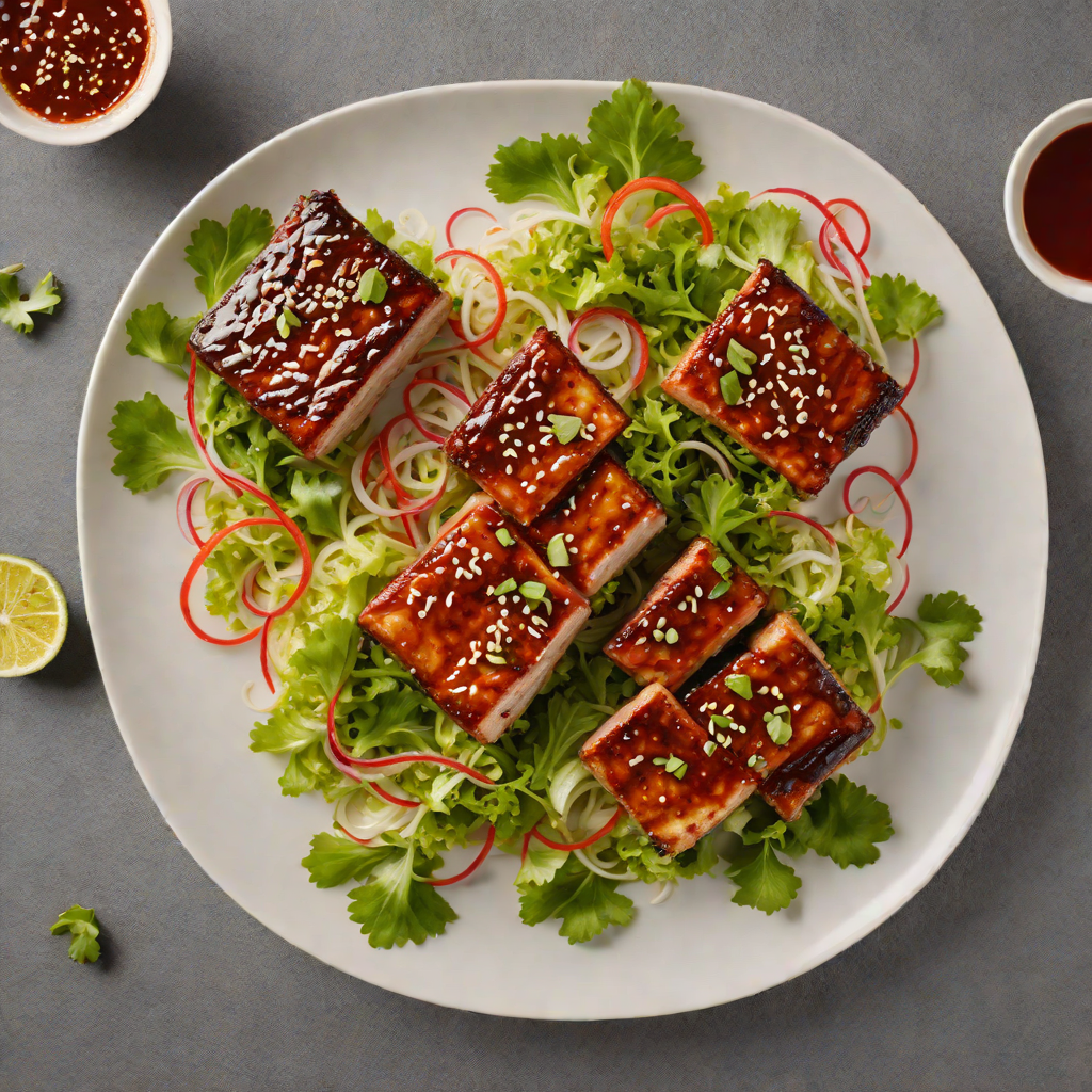 Grilled Korean-Style Pork Belly with Gochujang Marinade and Scallion Salad
