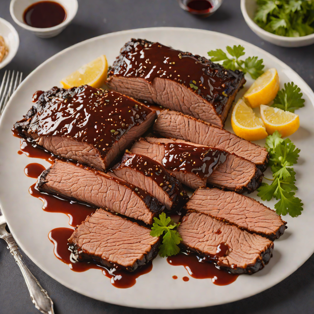 Slow-Smoked BBQ Beef Brisket with Tangy Cherrywood Glaze