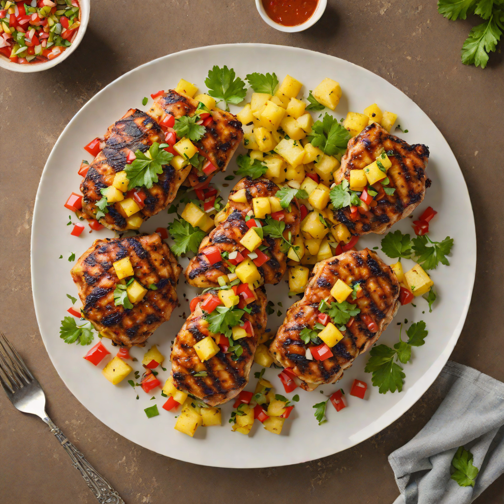 Grilled Cajun-Spiced Chicken Thighs with Charred Pineapple Salsa