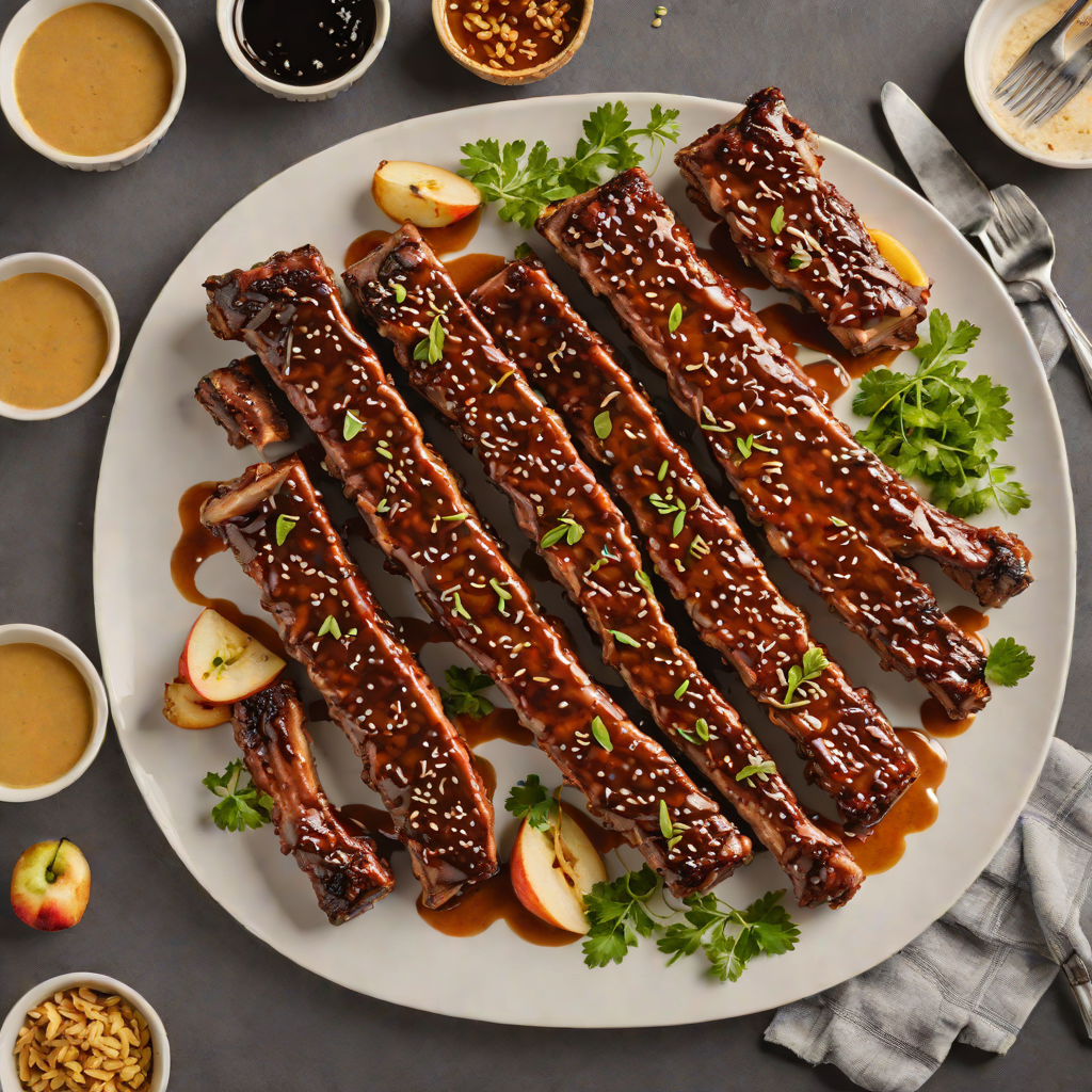 Maple-Mustard Glazed Pork Ribs with Smoked Applewood Flavor