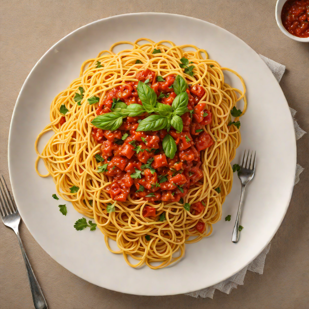 Hidden Veggie Spaghetti with Roasted Red Pepper Sauce