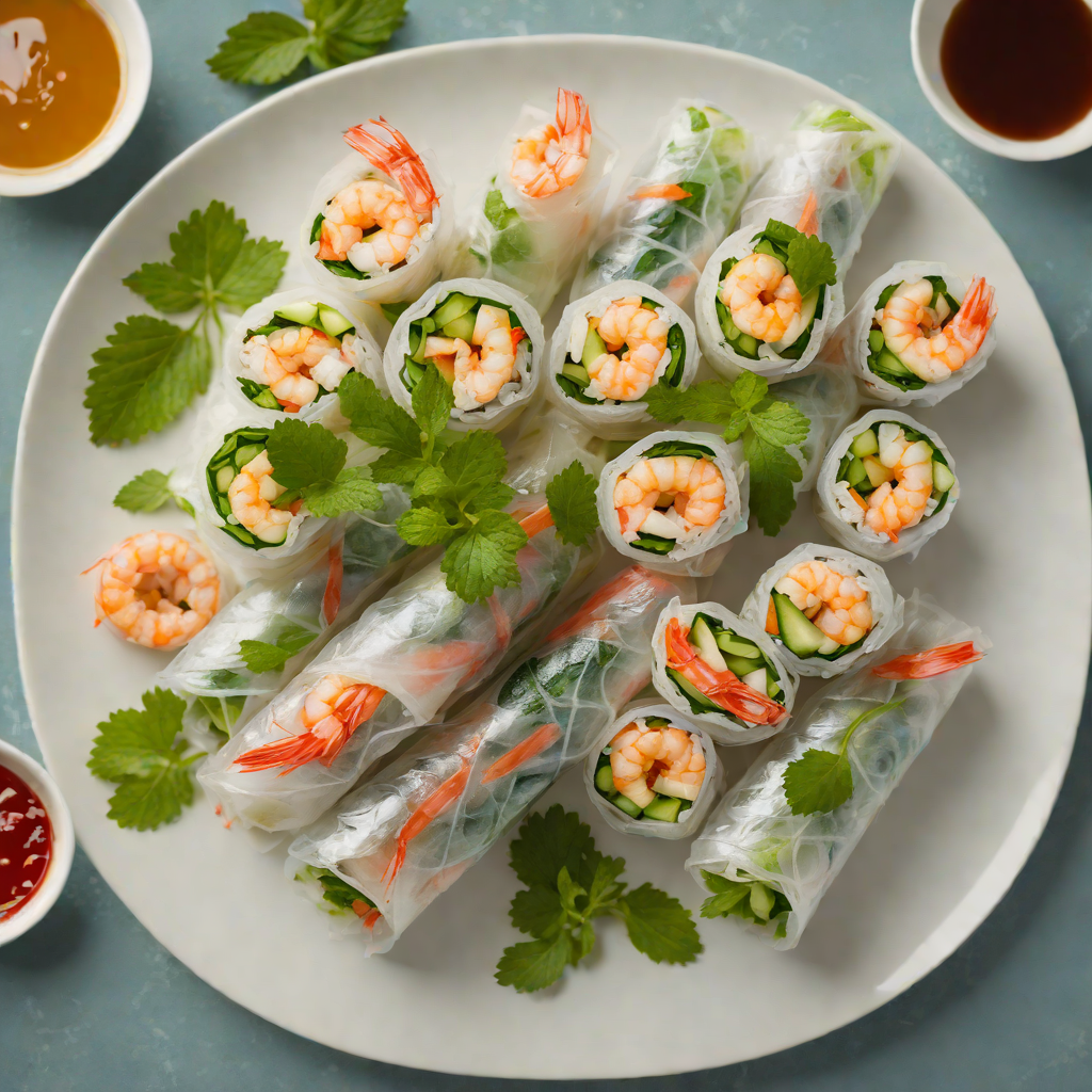Secret Garden Vietnamese Rice Paper Rolls with Shrimp and Mint