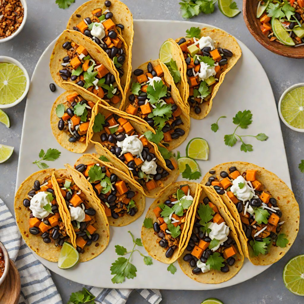 Baked Mexican-Style Sweet Potato and Black Bean Tacos