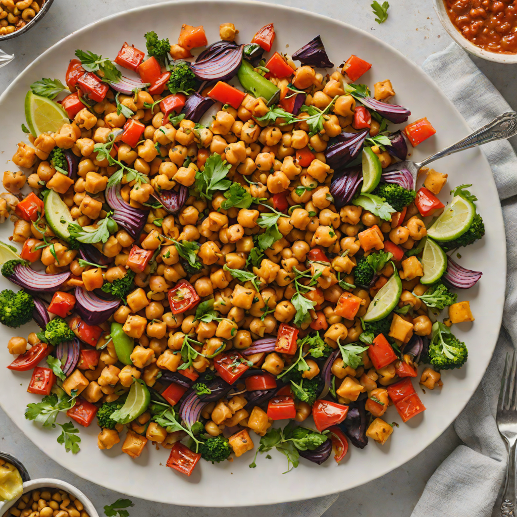 Smoky Sheet Pan Harissa Chickpeas with Roasted Vegetables